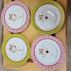 Dept 56 Popcorn Cranberry Dessert Plates-set of 4